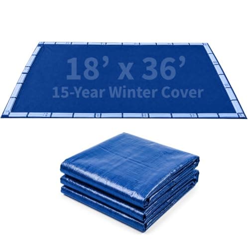Blue Wave Gold 15-Year Rectangular In-Ground Winter Cover, 18 x 36 ft