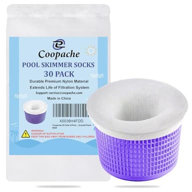 Coopache Pool Skimmer Socks, 30-pack