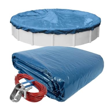Robelle Heavy Duty Super Winter Cover for Above-Ground Pools, 24 ft round