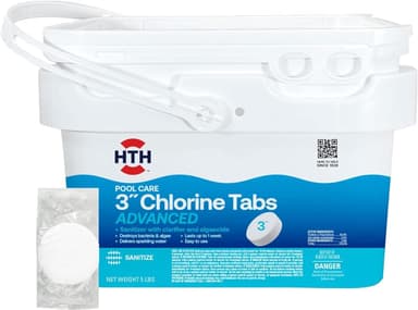 HTH 3 Inch Chlorine Tabs Advanced, 5 lb