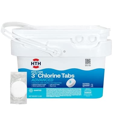 HTH 3 Inch Chlorine Tabs Advanced, 5 lb