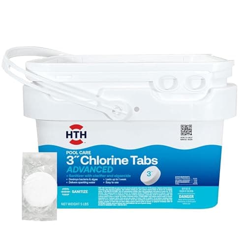 HTH 3 Inch Chlorine Tabs Advanced, 5 lb