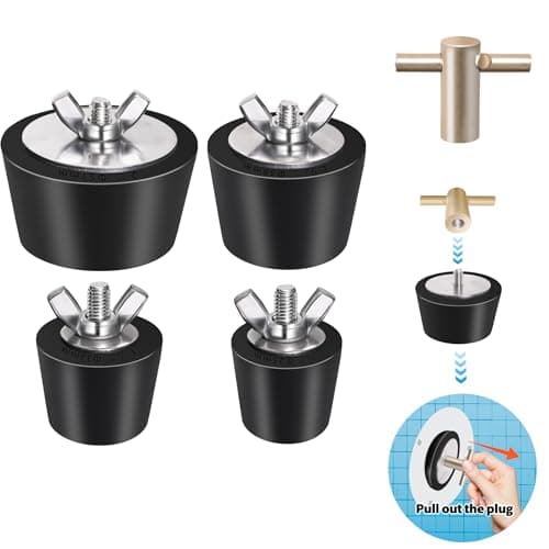 Vizava Rubber Pool Winter Plugs, 4-pack with T-Handle